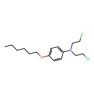 Aniline, N,N-bis(2-chloroethyl)-p-hexyloxy- structure