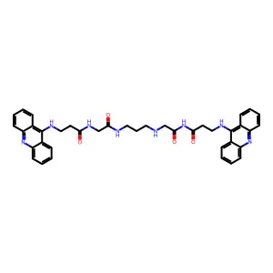 Glycinamide, N-9-acridinyl-beta-alanyl-N-(3-((N-(N-9-acridinyl-beta-alanyl)glycyl)amino)propyl)- structure