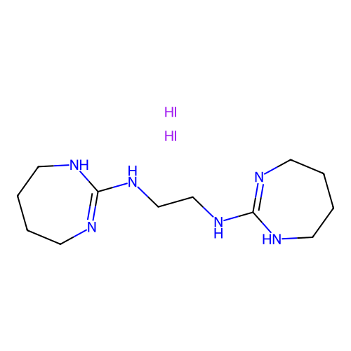 N,N'-Bis(4,5,6,7-tetrahydro-1H-1,3-diazepin-2-yl)-1,2-ethanediamine dihydriodide structure