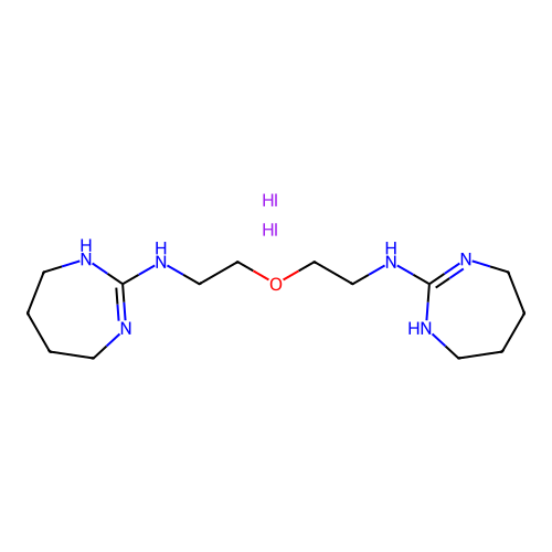 N,N'-(Oxydi-2,1-ethanediyl)bis(4,5,6,7-tetrahydro-1H-1,3-diazepin-2-amine) dihydriodide structure