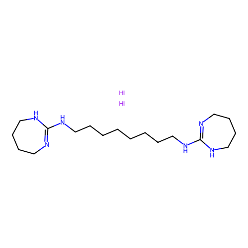 Octamethylene-bis-(2-amino-1,3-diazepinium iodide) structure
