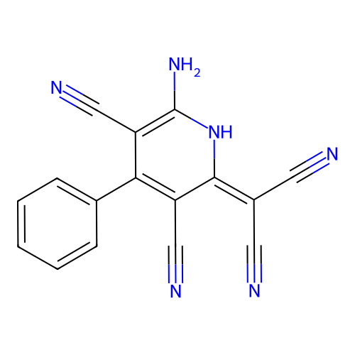 6-Amino-2-(dicyanomethylidene)-4-phenyl-1,2-dihydropyridine-3,5-dicarbonitrile structure
