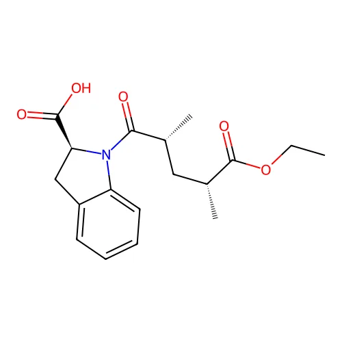 (2S)-1-[(2R,4R)-5-乙氧基-2,4-二甲基-5-氧代戊酰]-2,3-二氢吲哚-2-甲酸 structure