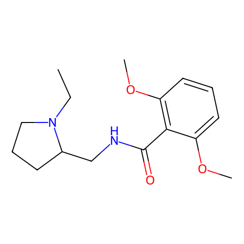 N-((1-ethylpyrrolidin-2-yl)methyl)-2,6-dimethoxybenzamide structure