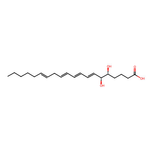 (5S,6S)-5,6-dihydroxyicosa-7,9,11,14-tetraenoic acid structure