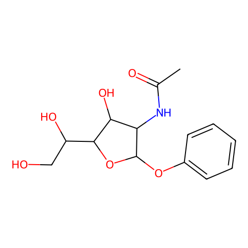 Phenyl 2-(acetylamino)-2-deoxyhexofuranoside structure