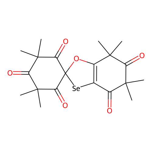 2',2',5,5,6',6',7,7-octamethylspiro[1,3-benzoxaselenole-2,4'-cyclohexane]-1',3',4,5',6-pentone structure