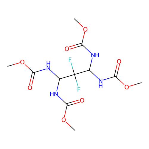 methyl N-[2,2-difluoro-1,3,3-tris(methoxycarbonylamino)propyl]carbamate structure