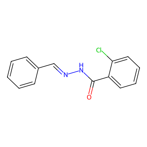 (E)-N'-benzylidene-2-chlorobenzohydrazide structure