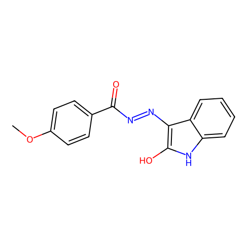 N'-[(3E)-2-hydroxy-3H-indol-3-ylidene]-4-methoxybenzohydrazide structure