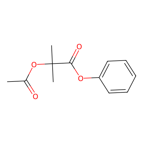 Phenyl 2-(acetyloxy)-2-methylpropanoate structure