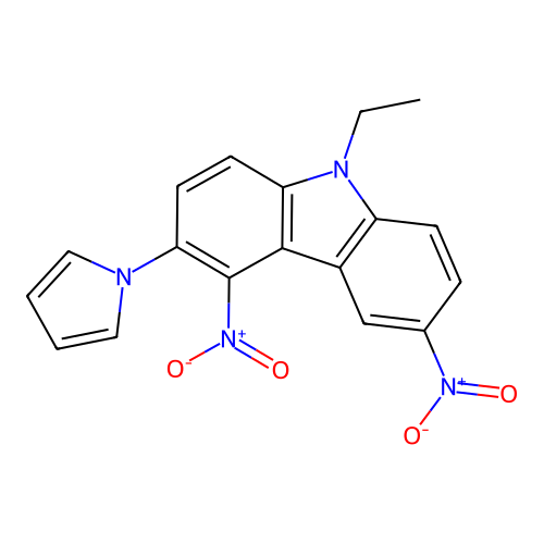 9-Ethyl-4,6-dinitro-3-pyrrol-1-ylcarbazole structure