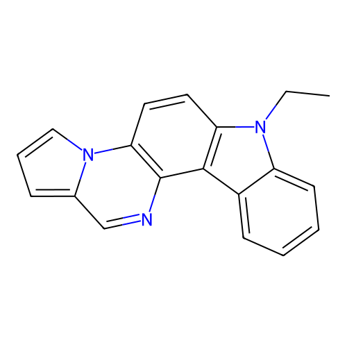 7-Ethyl-7H-pyrrolo(2',1':6,1)pyrazino(2,3-c)carbazole structure