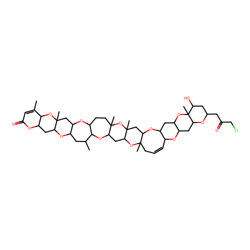 Brevetoxin B, 43-chloro-41-deformyl-41,43-dihydro-41-oxo- structure