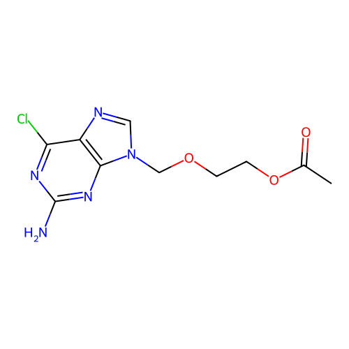 9-((2-Acetoxyethoxy)methyl)-2-amino-6-chloropurine structure