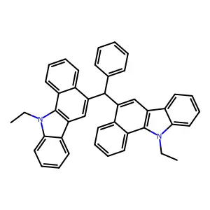 11H-Benzo(a)carbazole, 5,5'-(phenylmethylene)bis(11-ethyl- structure