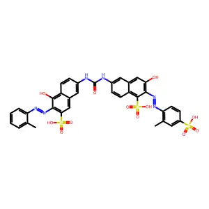 3-Hydroxy-6-(((5-hydroxy-6-((2-methylphenyl)diazenyl)-7-sulfo-2-naphthyl)carbamoyl)amino)-2-((2-methyl-4-sulfophenyl)diazenyl)-1-naphthalenesulfonic acid structure
