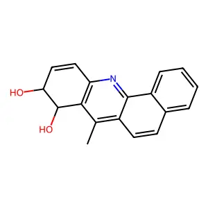 Benz(c)acridine-8,9-diol, 8,9-dihydro-7-methyl-, trans- structure
