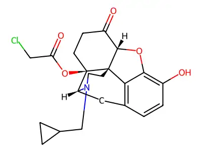 17-(Cyclopropylmethyl)-3-hydroxy-6-oxo-4,5-epoxymorphinan-14-yl chloroacetate structure