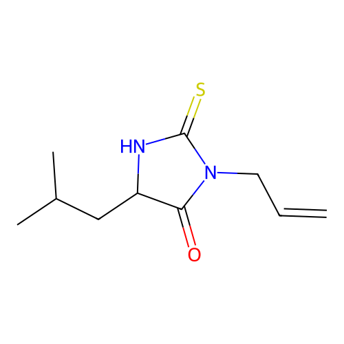 5-(2-Methylpropyl)-3-(2-propen-1-yl)-2-thioxo-4-imidazolidinone structure