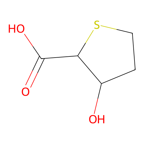 (+)-3-Hydroxytetrahydrothiophene-2-carboxylic acid structure