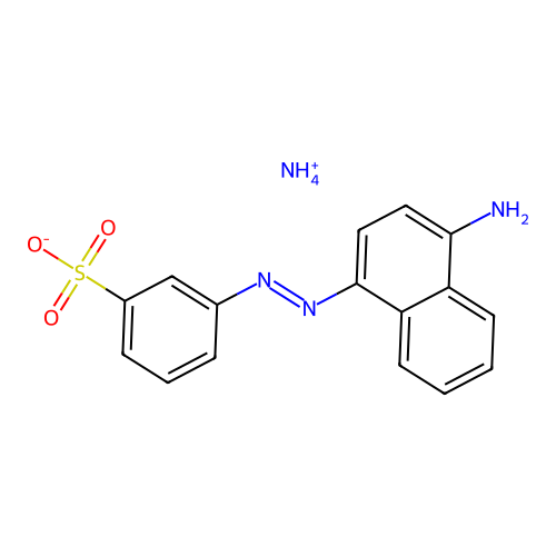 Ammonium m-((4-amino-1-naphthyl)azo)benzenesulphonate structure