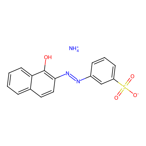 Ammonium 3-((1-hydroxy-2-naphthyl)azo)benzenesulphonate structure