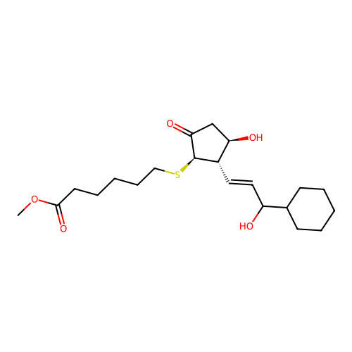15-cyclohexyl-omega-pentanor-7-thiaprostaglandin E1 structure