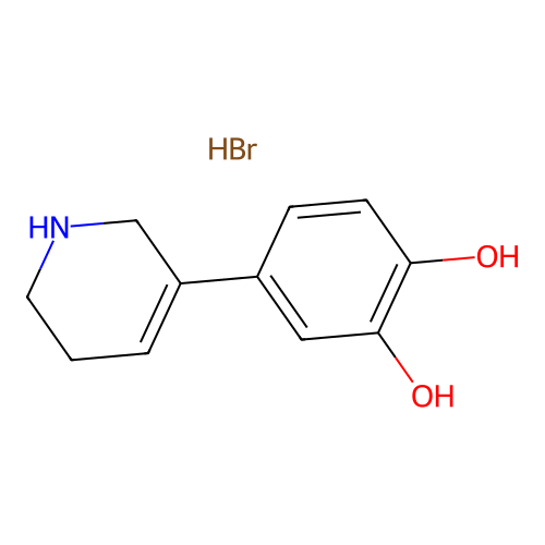 1,2-Benzenediol, 4-(1,2,5,6-tetrahydro-3-pyridinyl)-, hydrobromide structure