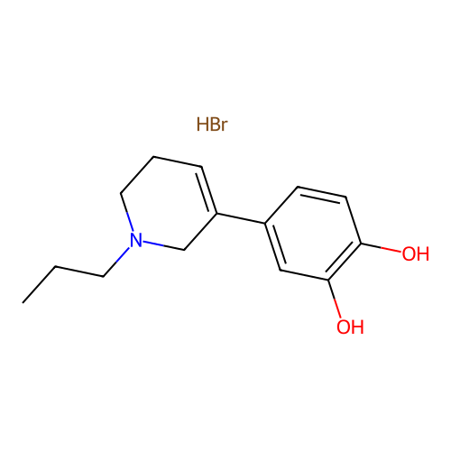 1,2-Benzenediol, 4-(1,2,5,6-tetrahydro-1-propyl-3-pyridinyl)-, hydrobromide structure
