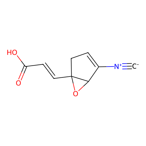 3-(4-Isocyano-6-oxabicyclo[3.1.0]hex-3-en-1-yl)prop-2-enoic acid structure