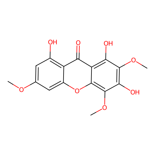 9H-Xanthen-9-one, 1,3,8-trihydroxy-2,4,6-trimethoxy- structure