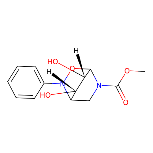 METHYL (7S,8S)-7,8-DIHYDROXY-2-PHENYL-3-OXA-2,5-DIAZABICYCLO[2.2.2]OCTANE-5-CARBOXYLATE structure