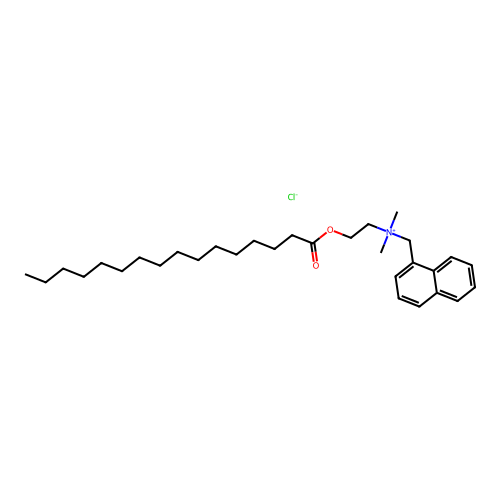 Dimethyl(naphthylmethyl)(2-((1-oxohexadecyl)oxy)ethyl)ammonium chloride structure