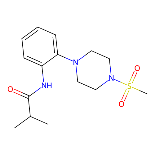 2-methyl-N-[2-(4-methylsulfonylpiperazin-1-yl)phenyl]propanamide structure