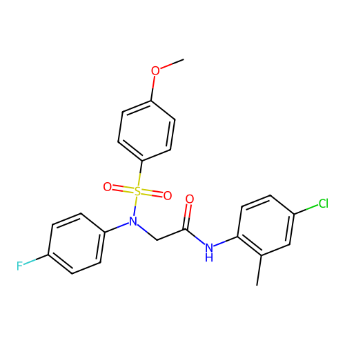 N-(4-chloro-2-methylphenyl)-2-(4-fluoro-N-(4-methoxyphenyl)sulfonylanilino)acetamide structure