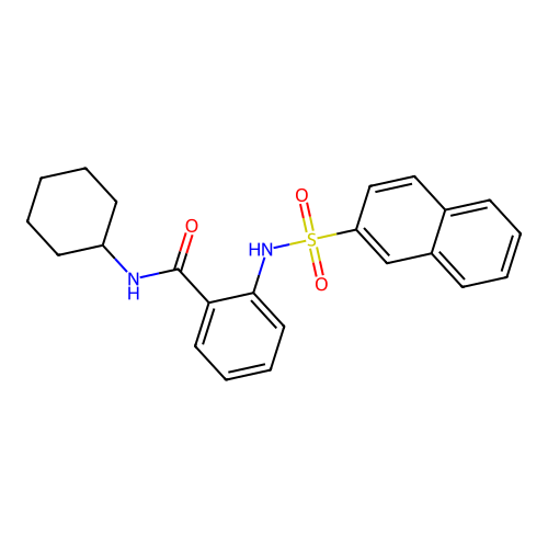 N-cyclohexyl-2-(naphthalen-2-ylsulfonylamino)benzamide structure