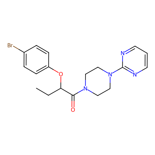 2-(4-Bromophenoxy)-1-(4-pyrimidin-2-ylpiperazin-1-yl)butan-1-one structure
