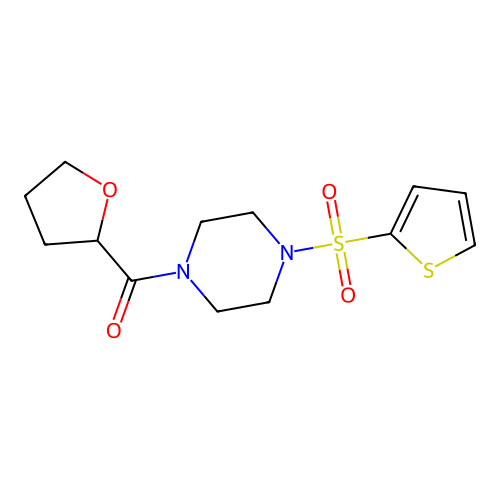 Oxolan-2-yl-(4-thiophen-2-ylsulfonylpiperazin-1-yl)methanone structure