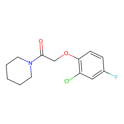 2-(2-Chloro-4-fluorophenoxy)-1-piperidylethan-1-one structure