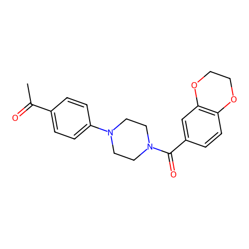 1-[4-[4-(2,3-Dihydro-1,4-benzodioxine-6-carbonyl)piperazin-1-yl]phenyl]ethanone structure