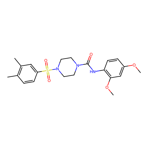 N-(2,4-dimethoxyphenyl)-4-(3,4-dimethylphenyl)sulfonylpiperazine-1-carboxamide structure
