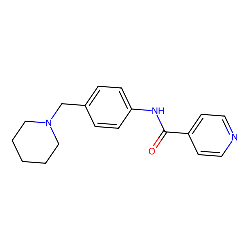 N-[4-(piperidin-1-ylmethyl)phenyl]pyridine-4-carboxamide structure