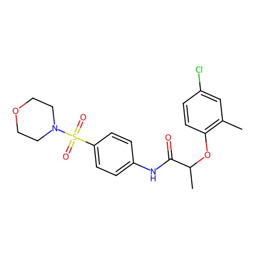 2-(4-chloro-2-methylphenoxy)-N-(4-morpholin-4-ylsulfonylphenyl)propanamide structure