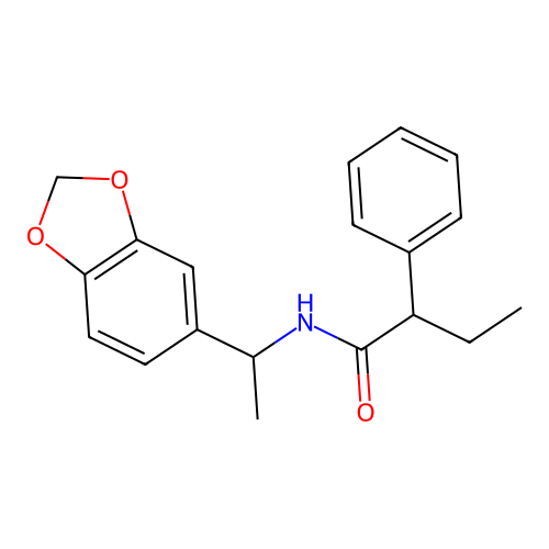 N-[1-(1,3-benzodioxol-5-yl)ethyl]-2-phenylbutanamide structure