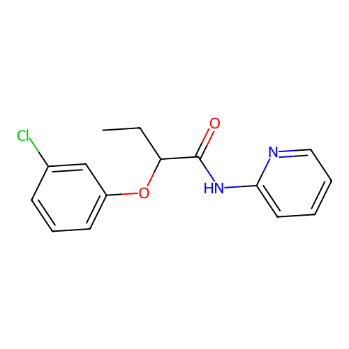 2-(3-chlorophenoxy)-N-pyridin-2-ylbutanamide structure