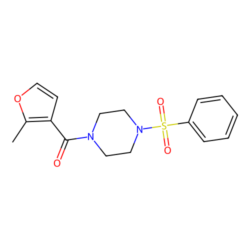 [4-(Benzenesulfonyl)piperazin-1-yl]-(2-methylfuran-3-yl)methanone structure