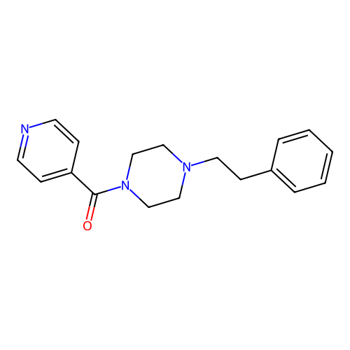 1-Isonicotinoyl-4-(2-phenylethyl)piperazine structure