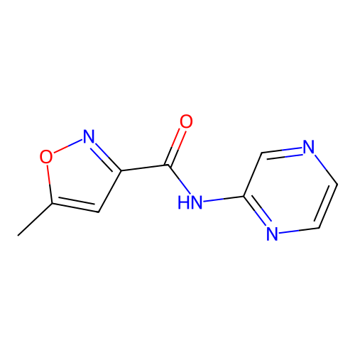 5-methyl-N-pyrazin-2-yl-1,2-oxazole-3-carboxamide structure