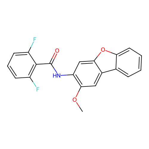 2,6-difluoro-N-(2-methoxydibenzofuran-3-yl)benzamide structure